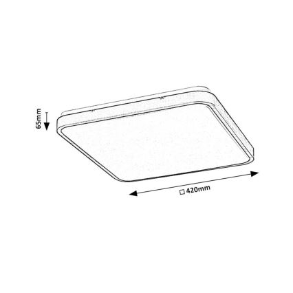 Rabalux - Iluminação de teto para casa de banho LED com regulação LED/36W/230V 3000-6000K IP44 42x42 cm branco + comando