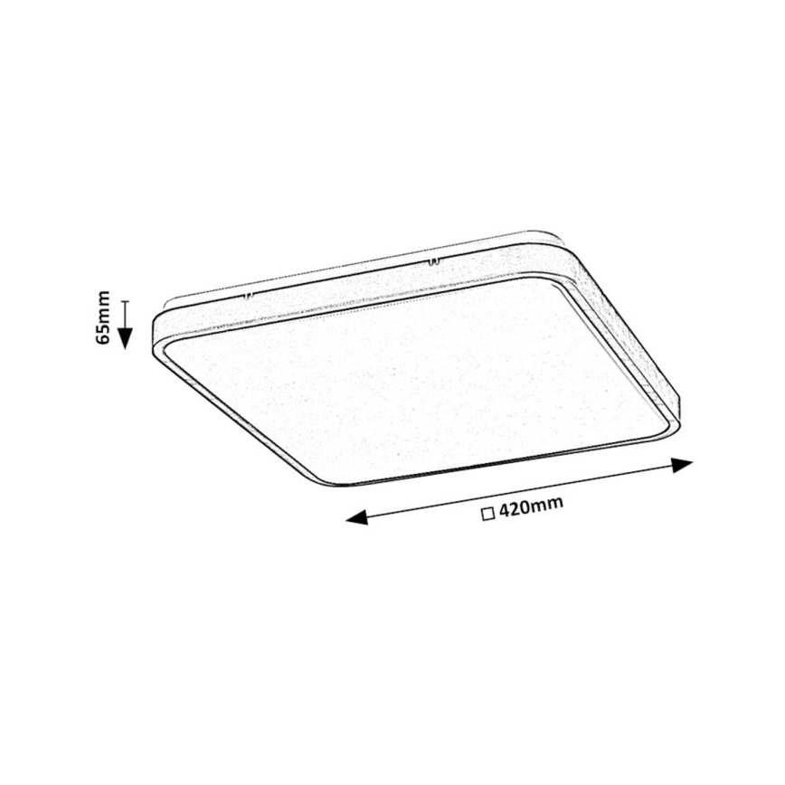 Rabalux - Iluminação de teto para casa de banho LED com regulação LED/36W/230V 3000-6000K IP44 42x42 cm branco + comando