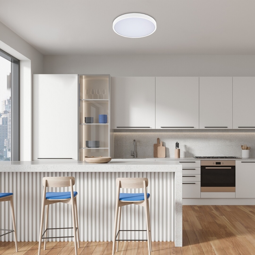 Rabalux - Iluminação de teto LED RGB para casa de banho com regulação LED/36W/230V 3000-6000K Wi-Fi Tuya IP44 diâmetro 42 cm branco + comando
