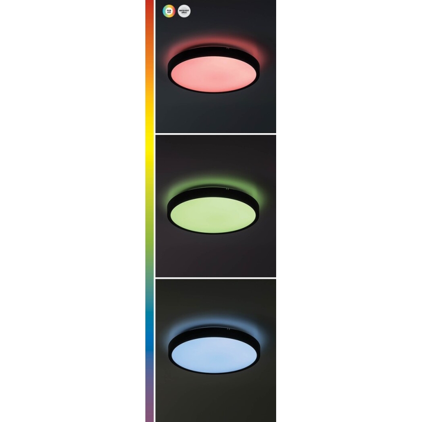 Rabalux - Iluminação de teto LED RGB para casa de banho com regulação LED/36W/230V 3000-6000K Wi-Fi Tuya IP44 diâmetro 42 cm branco + comando
