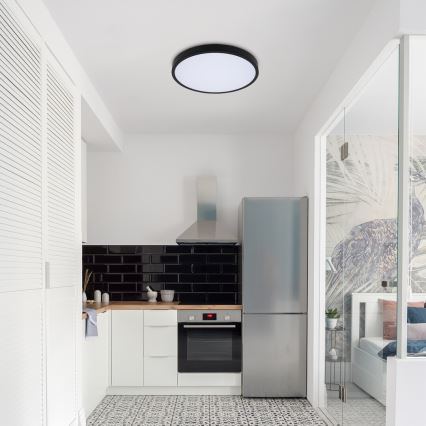 Rabalux - Iluminação de teto para casa de banho LED com regulação LED/36W/230V 3000-6000K IP44 diâmetro 42 cm preto + comando