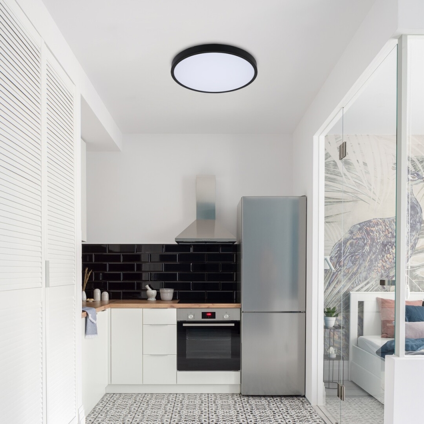 Rabalux - Iluminação de teto para casa de banho LED com regulação LED/36W/230V 3000-6000K IP44 diâmetro 42 cm preto + comando