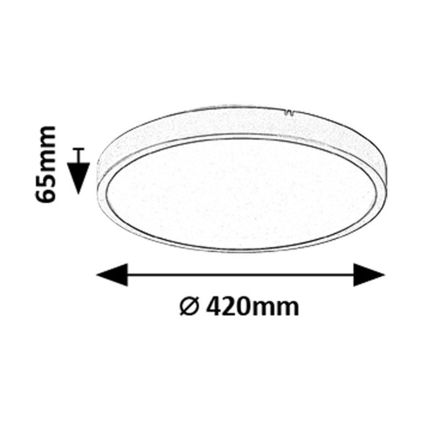 Rabalux - Iluminação de teto para casa de banho LED com regulação LED/36W/230V 3000-6000K IP44 diâmetro 42 cm preto + comando