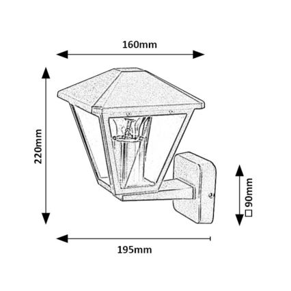 Rabalux - Candeeiro de parede exterior 1xE27/40W/230V IP44