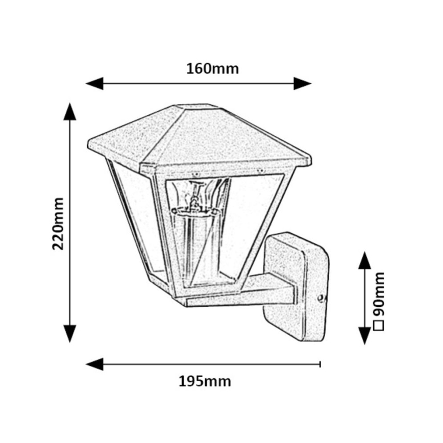 Rabalux - Candeeiro de parede exterior 1xE27/40W/230V IP44