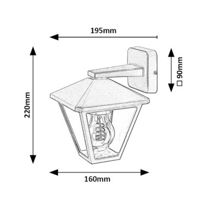 Rabalux - Candeeiro de parede exterior 1xE27/40W/230V IP44