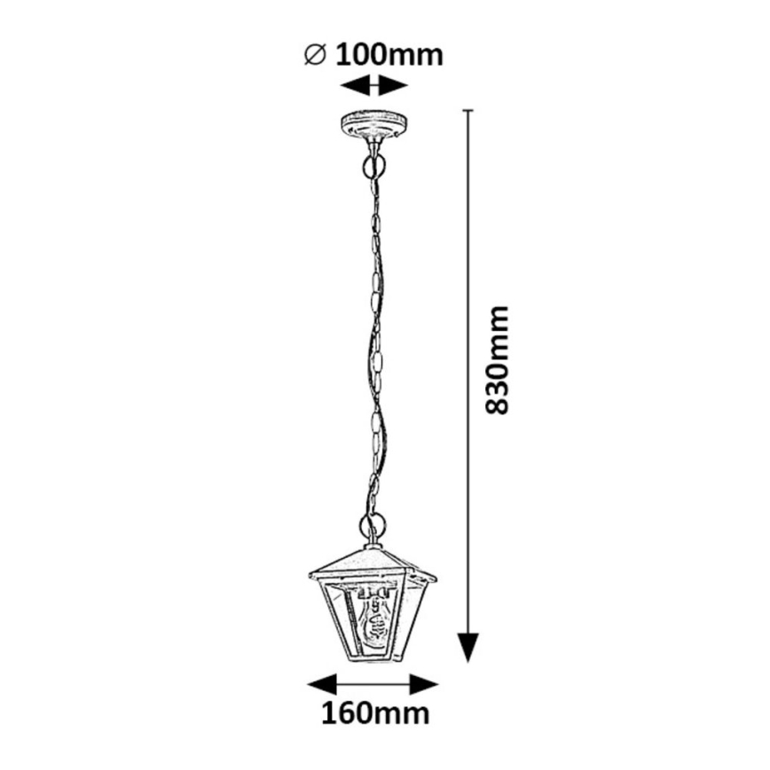 Rabalux - Candelabro suspenso exterior 1xE27/40W/230V IP44