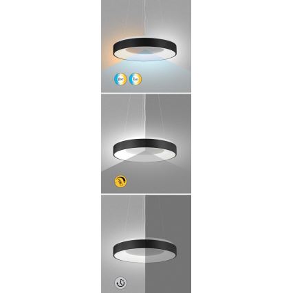 Rabalux - Candelabro suspenso LED com regulação LED/38W/230V 3000-6500K preto + controlo remoto