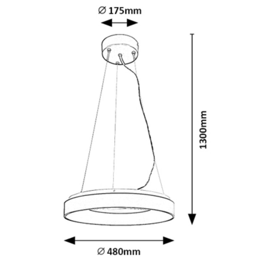 Rabalux - Candelabro suspenso LED com regulação LED/38W/230V 3000-6500K preto + controlo remoto