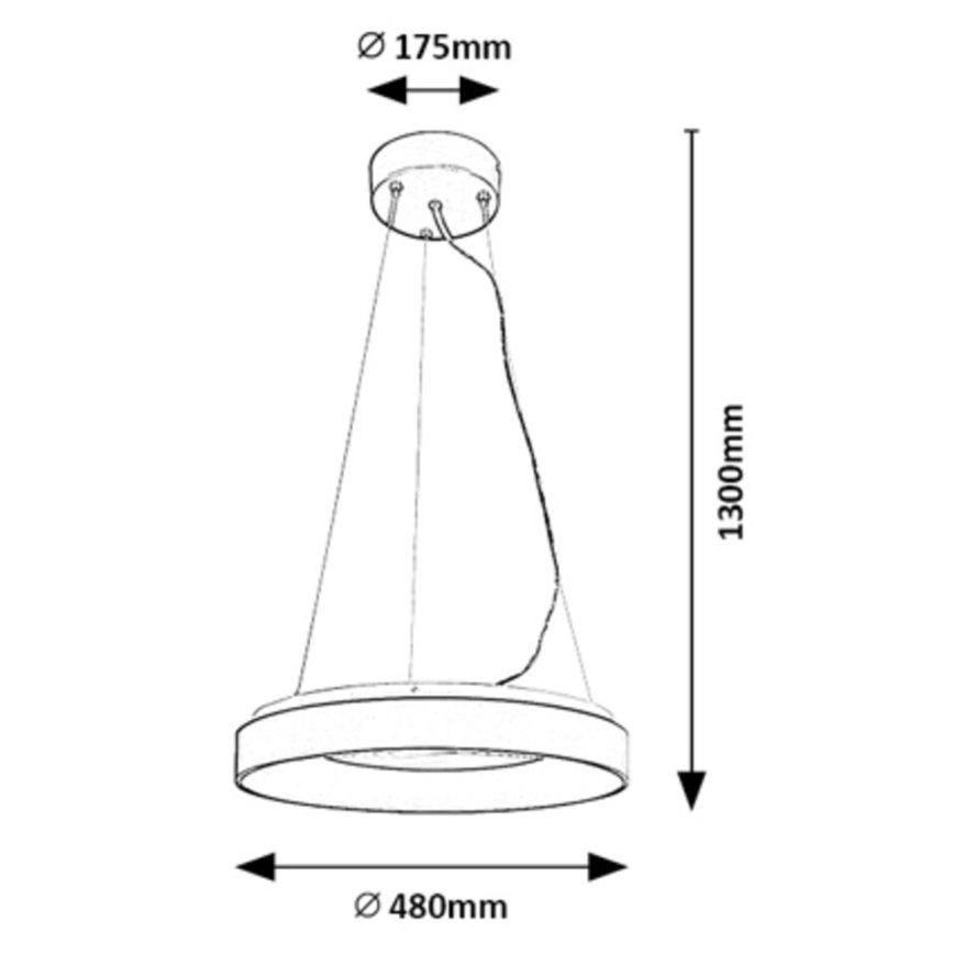 Rabalux - Candelabro suspenso LED com regulação LED/38W/230V 3000-6500K branco + controlo remoto