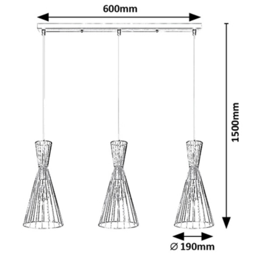Rabalux - Candelabro suspenso 3xE27/60W/230V