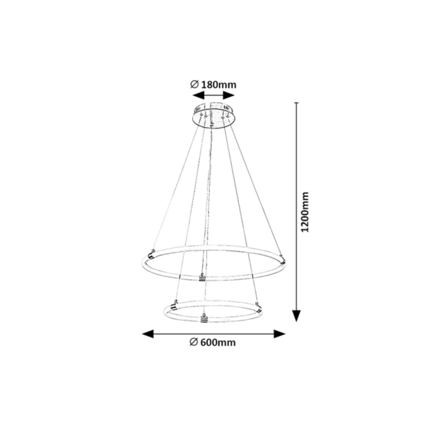 Rabalux - Candelabro suspenso LED com regulação LED/55W/230V + controlo remoto