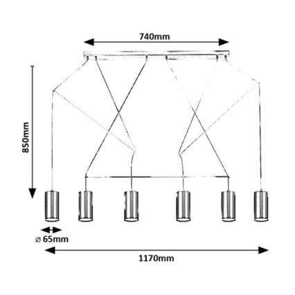 Rabalux - Candelabro suspenso 6xGU10/50W/230V