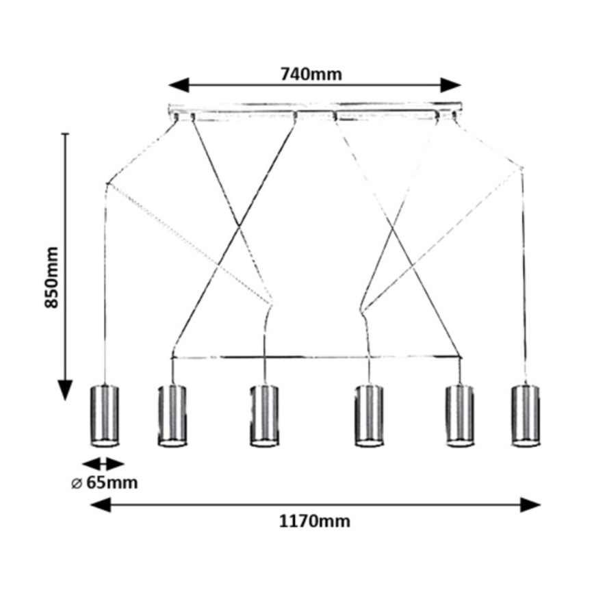 Rabalux - Candelabro suspenso 6xGU10/50W/230V