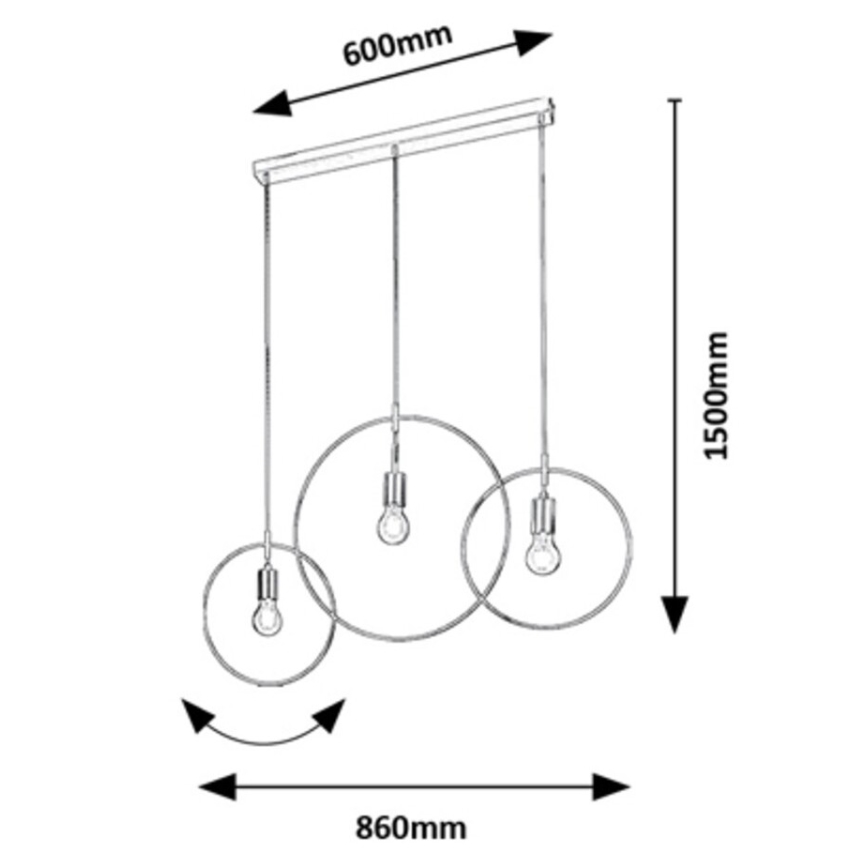 Rabalux - Candelabro suspenso 3xE27/40W/230V