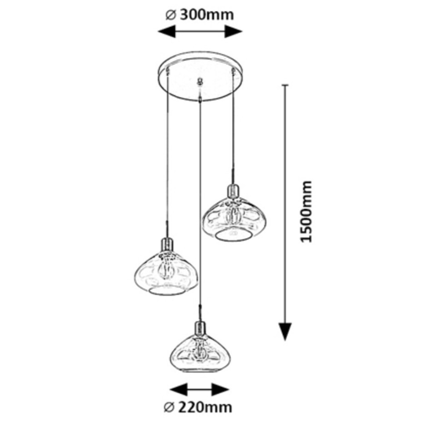 Rabalux - Lustre suspenso com cabo 3xE27/40W/230V