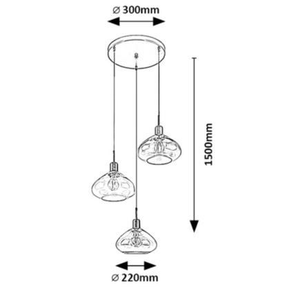 Rabalux - Candelabro suspenso 3xE27/40W/230V