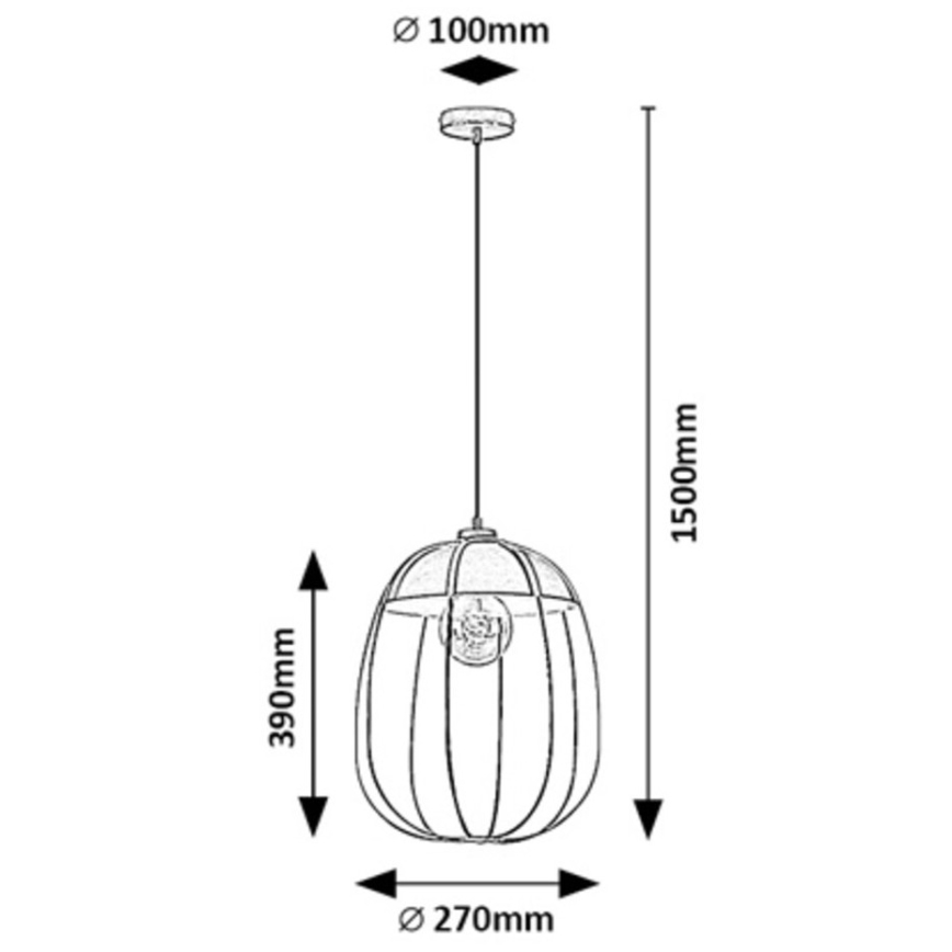 Rabalux - Candelabro suspenso 1xE27/60W/230V preto/azul
