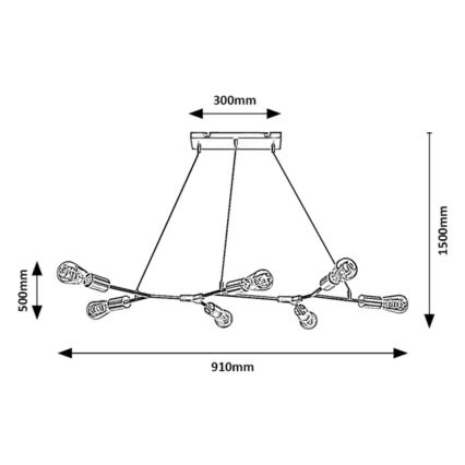 Rabalux - Candelabro suspenso 7xE27/25W/230V