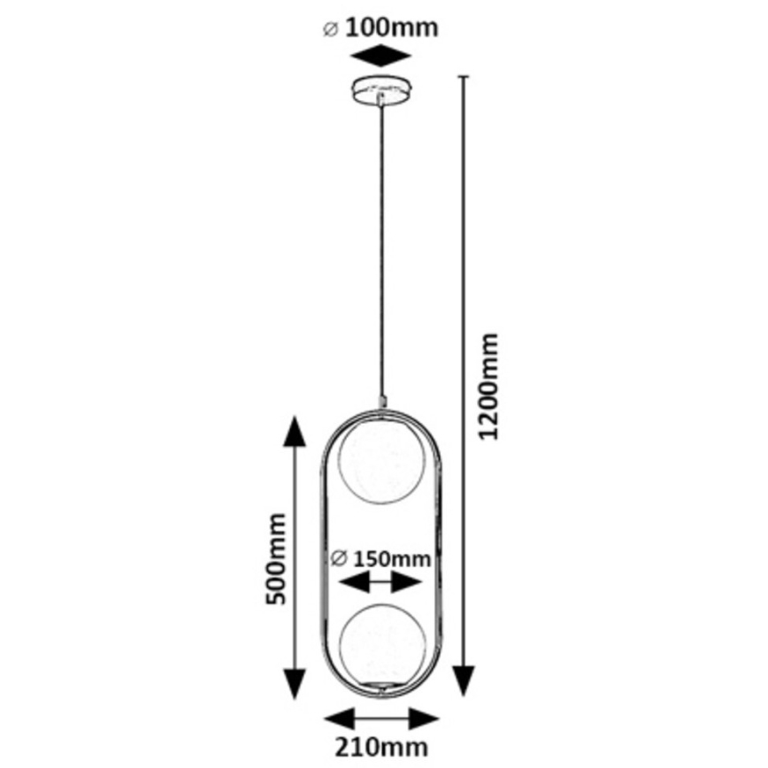 Rabalux - Candelabro suspenso 2xE27/20W/230V
