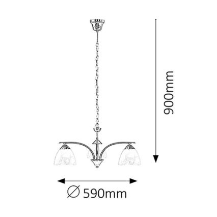 Rabalux - Candelabro numa corrente 3xE14/40W/230V