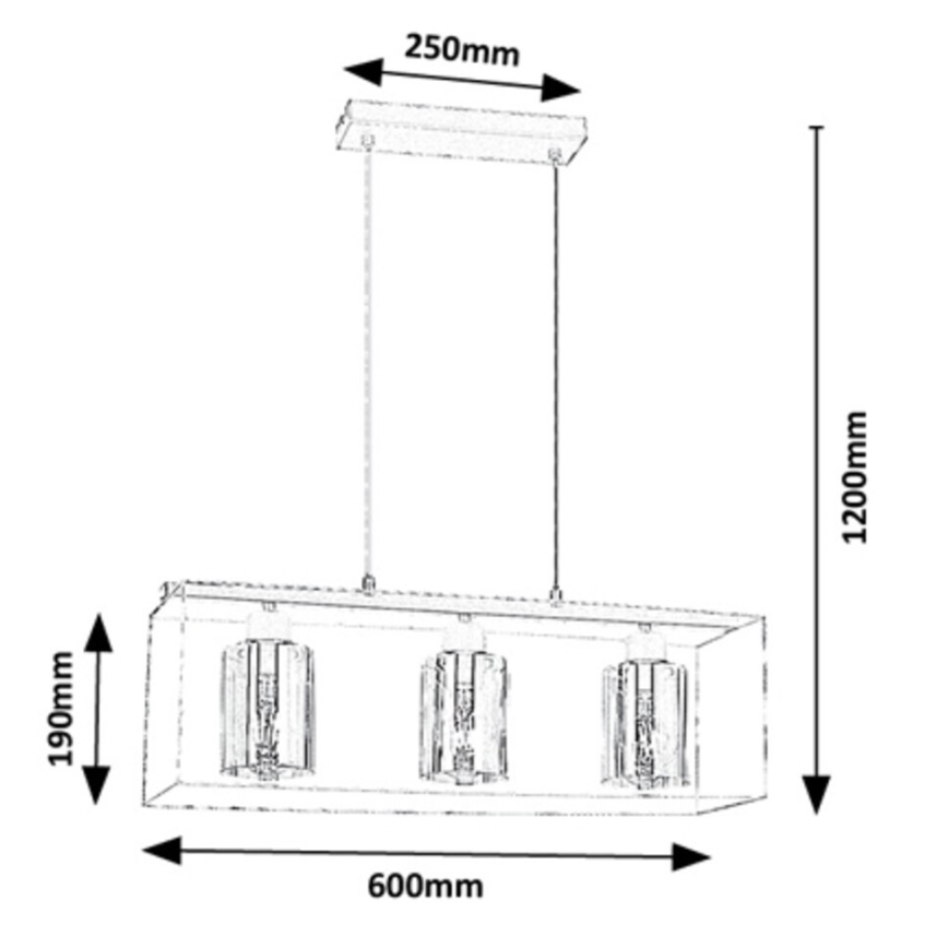 Rabalux - Candelabro suspenso 3xE27/25W/230V