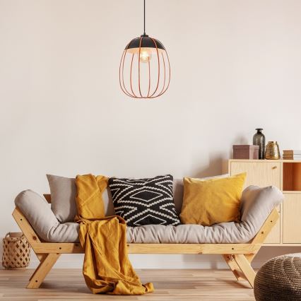 Rabalux - Candelabro suspenso 1xE27/60W/230V preto/laranja
