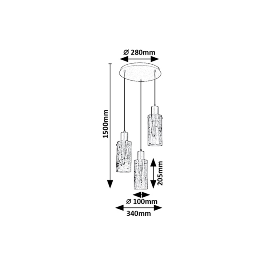 Rabalux - Candeeiro suspenso 3xE27/60W/230V