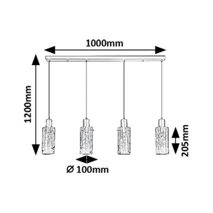 Rabalux - Candeeiro suspenso 4xE27/60W/230V
