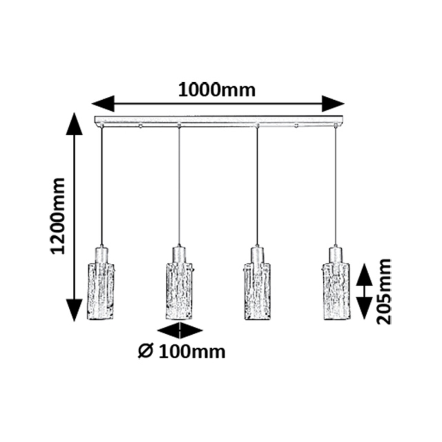 Rabalux - Candeeiro suspenso 4xE27/60W/230V