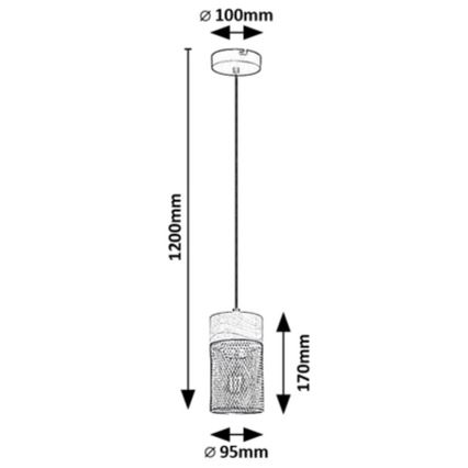 Rabalux - Candelabro suspenso 3xE27/25W/230V faia
