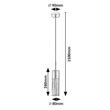 Rabalux - Candelabro suspenso 1xGU10/50W/230V transparente/preto
