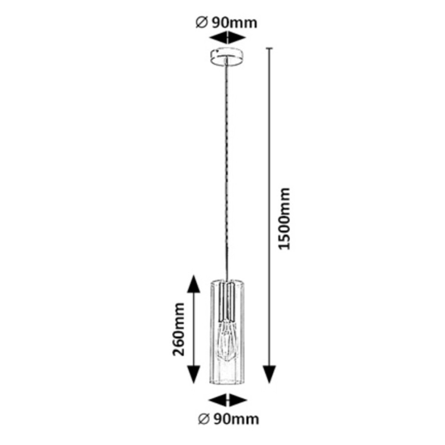 Rabalux - Candeeiro suspenso 1xE27/40W/230V transparente/cromado brilhante