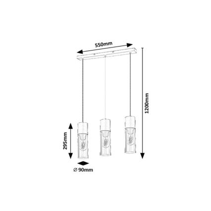 Rabalux - Candelabro suspenso 3xE27/25W/230V