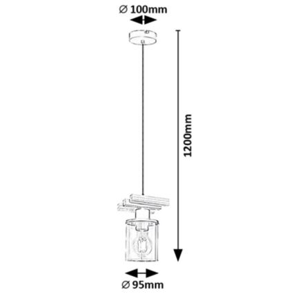 Rabalux - Candelabro suspenso 1xE27/25W/230V pinho