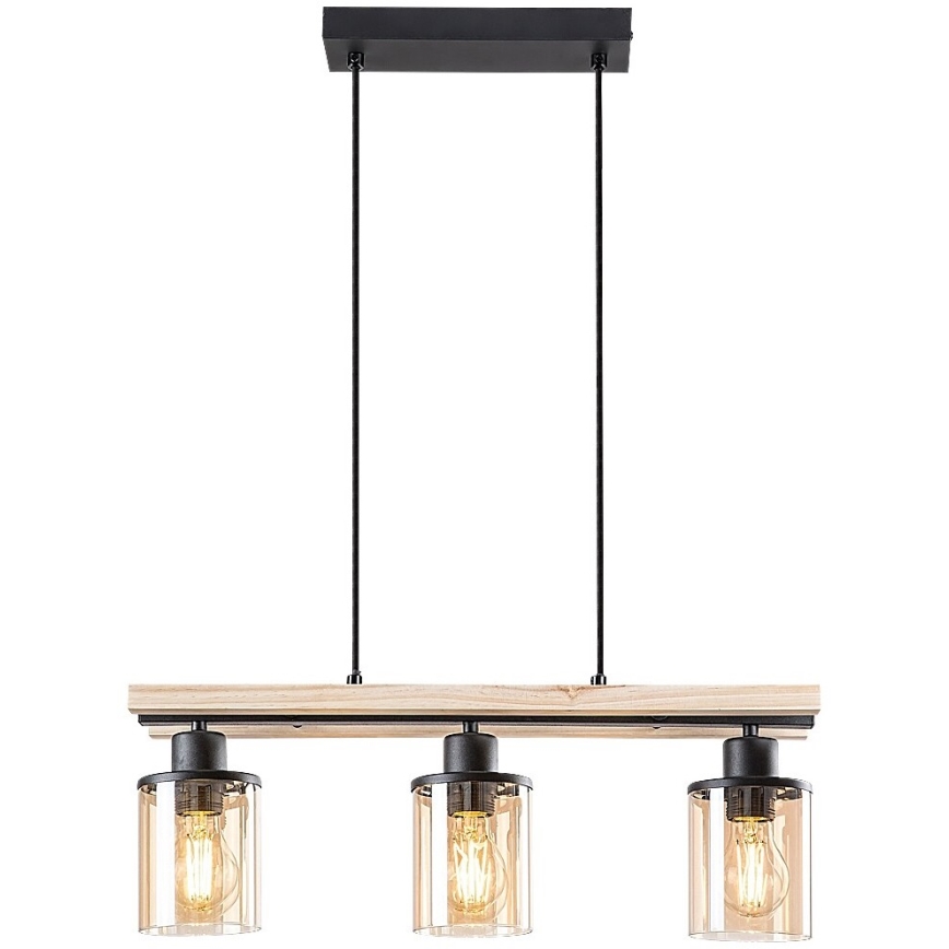 Rabalux - Candelabro suspenso 3xE27/25W/230V pinho