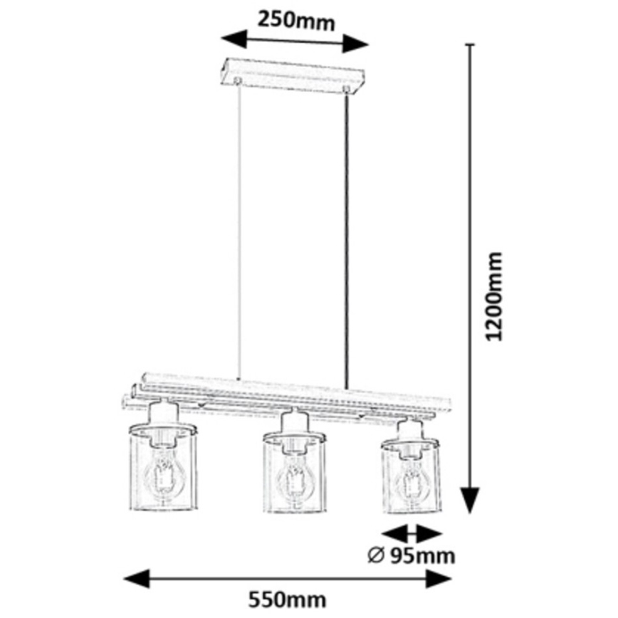 Rabalux - Candelabro suspenso 3xE27/25W/230V pinho