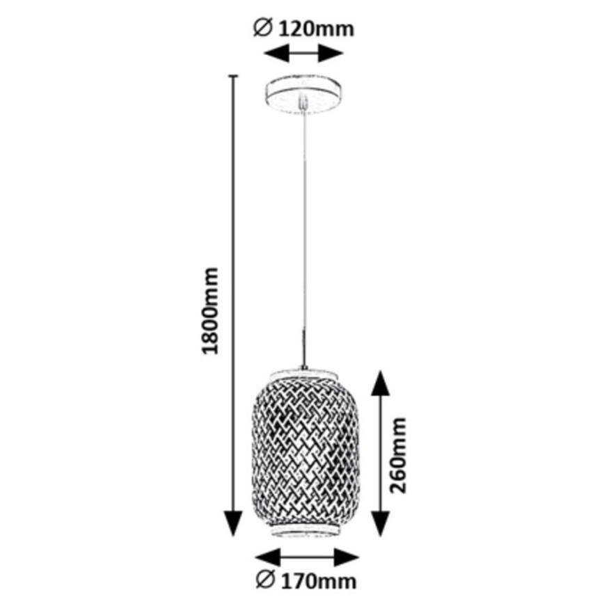 Rabalux - Candelabro suspenso 1xE27/40W/230V vime
