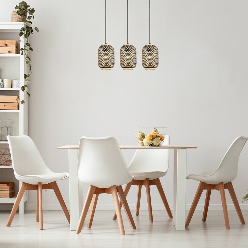 Rabalux - Lustre suspenso com cabo 3xE27/40W/230V rattan