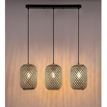 Rabalux - Candelabro suspenso 3xE27/40W/230V vime