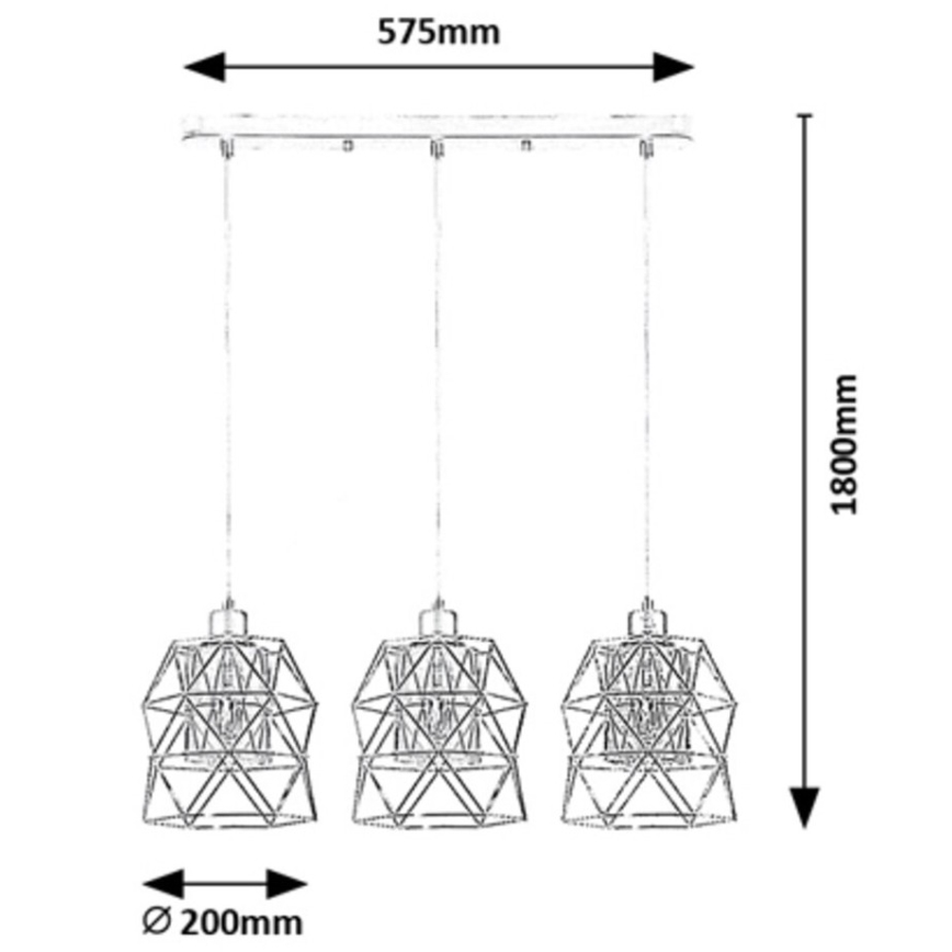 Rabalux - Candelabro suspenso 3xE27/40W/230V