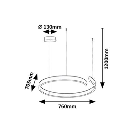 Rabalux - Candeeiro suspenso LED LED/45W/230V 3000/4000/6500K
