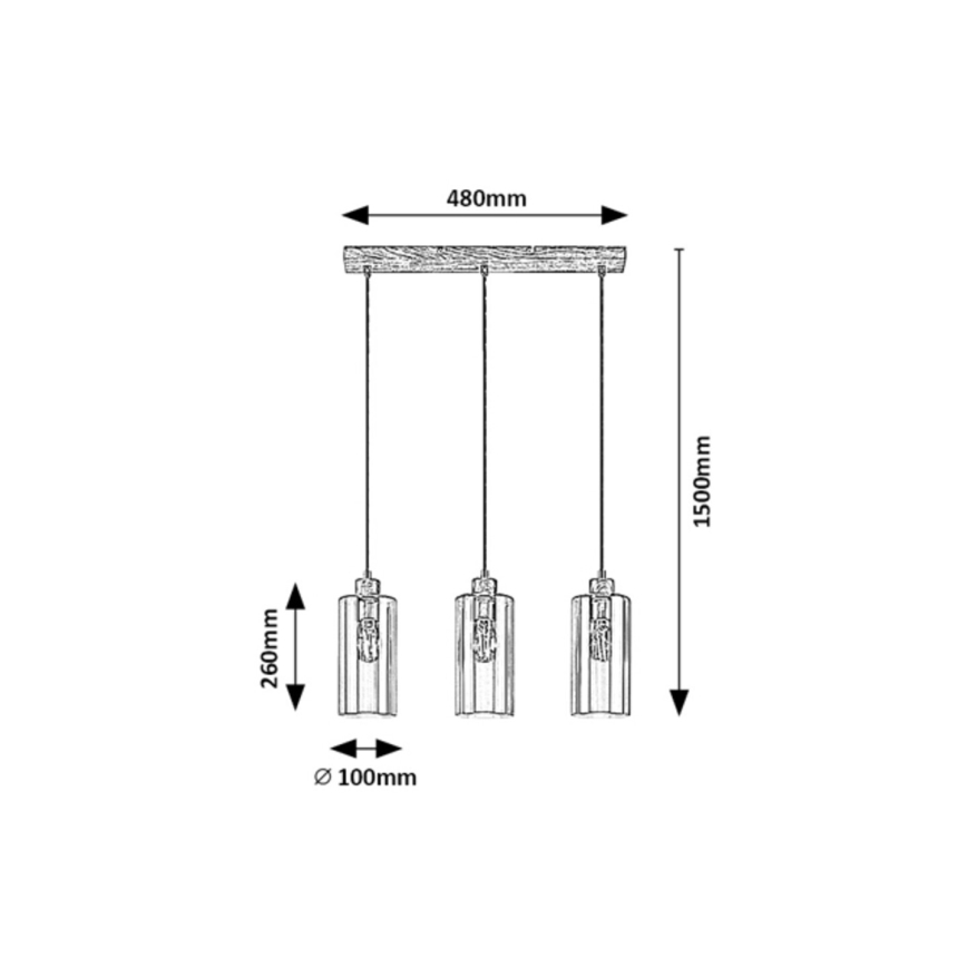 Rabalux - Candelabro suspenso 3xE27/25W/230V