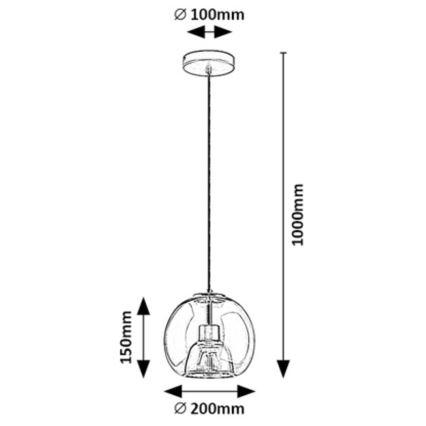 Rabalux - Candelabro suspenso 1xE27/60W/230V