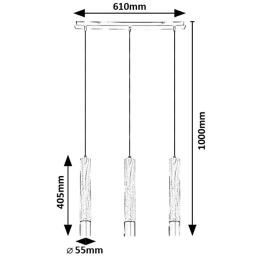 Rabalux - Candelabro suspenso 3xGU10/50W/230V faia