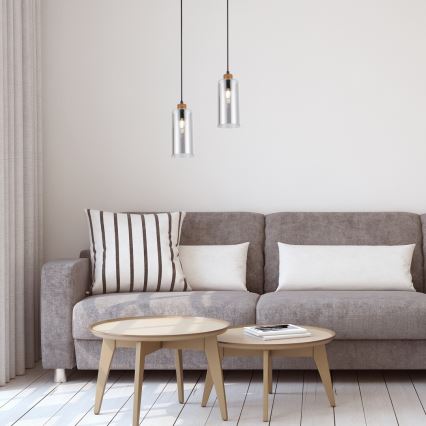 Rabalux - Candelabro suspenso 1xE27/25W/230V carvalho