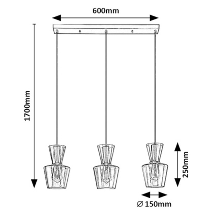 Rabalux - Candelabro suspenso 3xE27/60W/230V