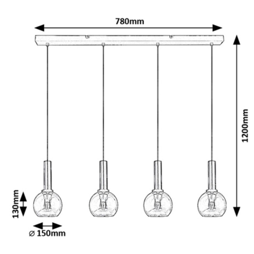 Rabalux - Candelabro suspenso 4xE27/40W/230V