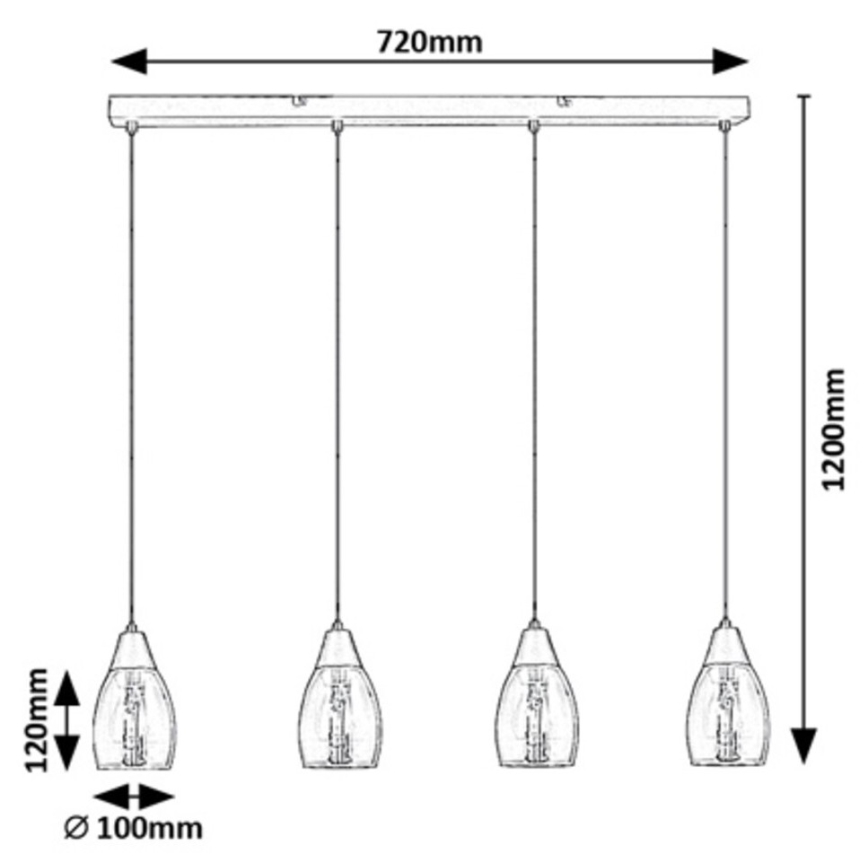 Rabalux - Candelabro suspenso 4xE27/15W/230V