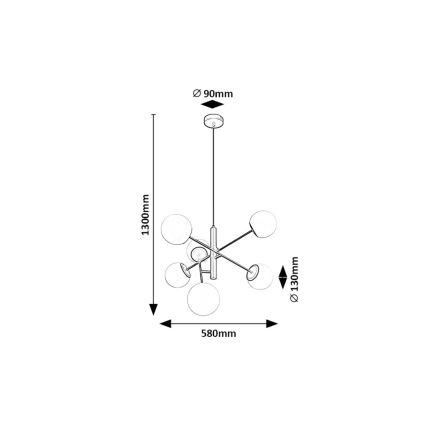 Rabalux - Candeeiro suspenso 6xE14/20W/230V
